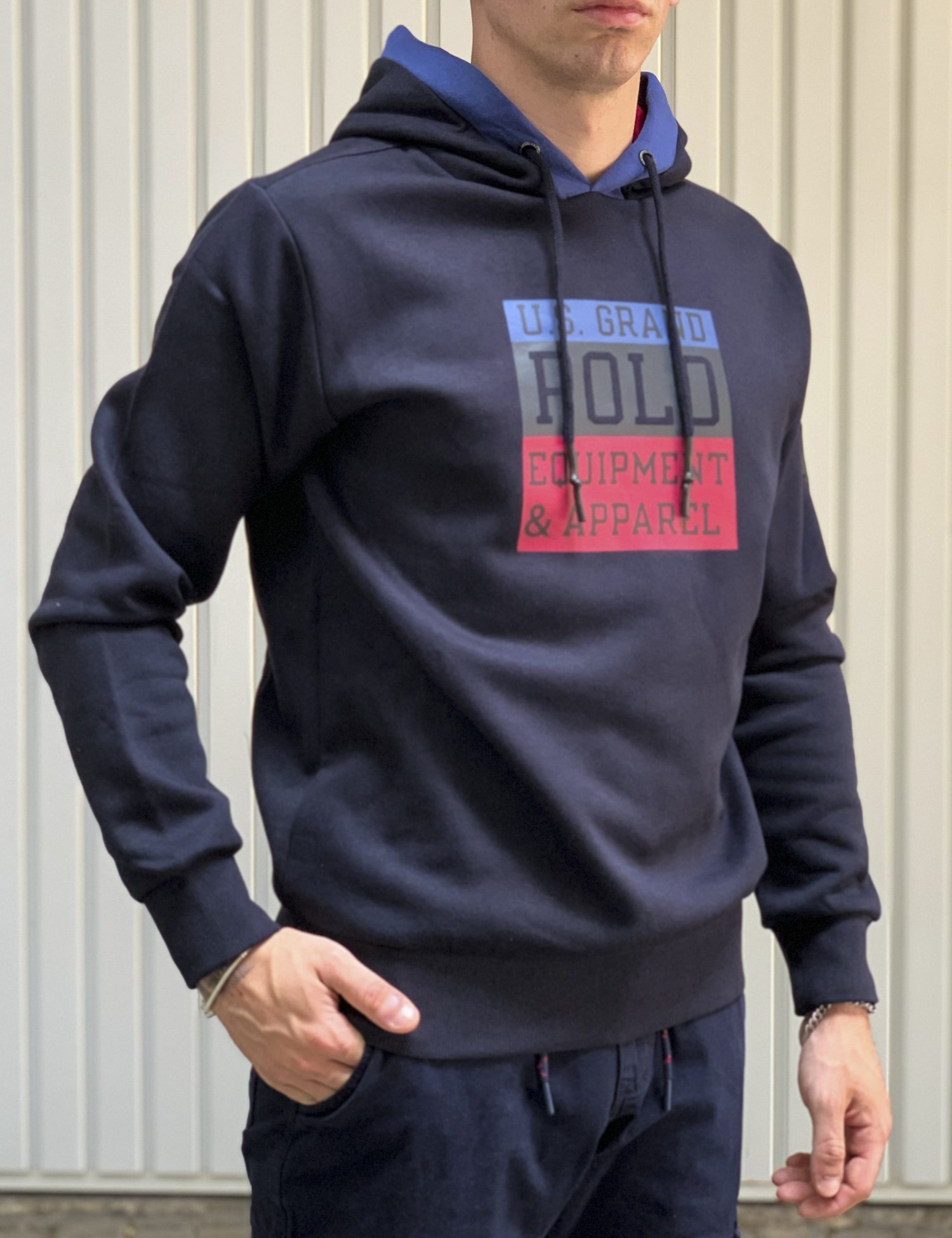 US Grand Polo ανδρικό μπλε φούτερ με λογότυπο USF901 φωτογραφία